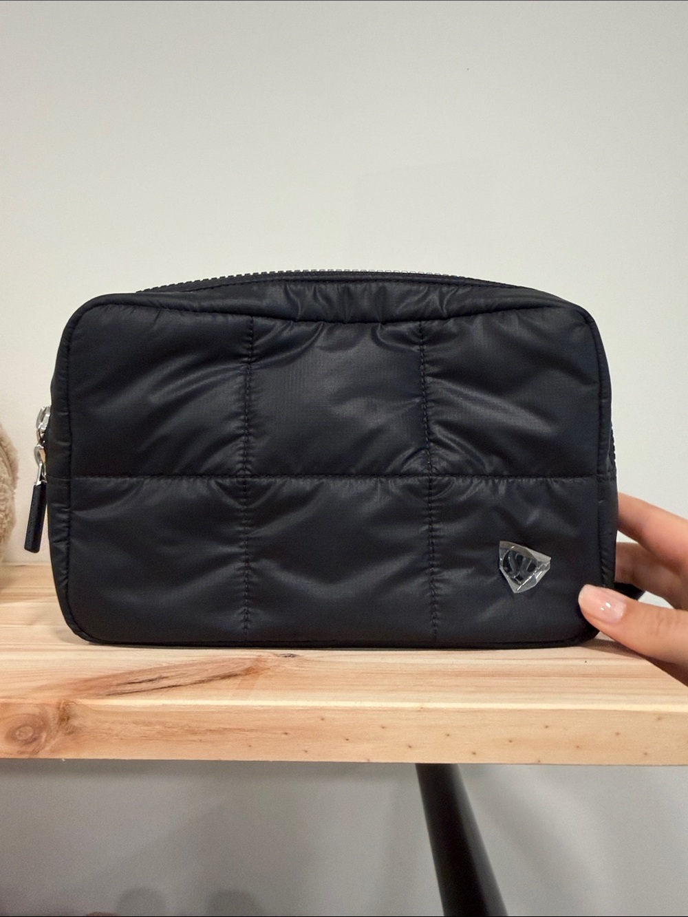 lululemon athletica Black Quilted Toiletry Bag